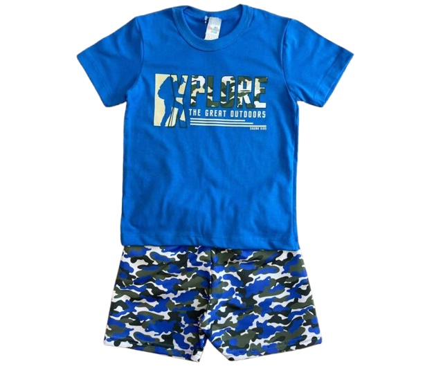 Conjunto Shumakids Infantil Masculino Manga Curta Malha