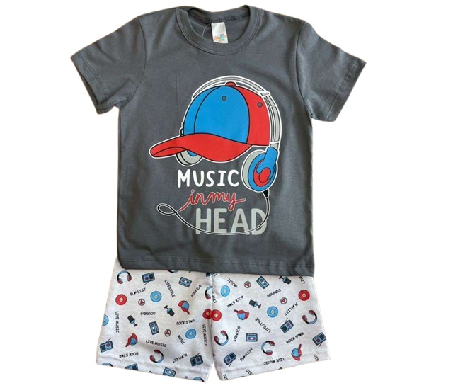 Conjunto Shumakids Infantil Masculino Manga Curta Malha
