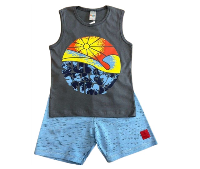 Conjunto Shumakids Infantil Masculino Regata Malha