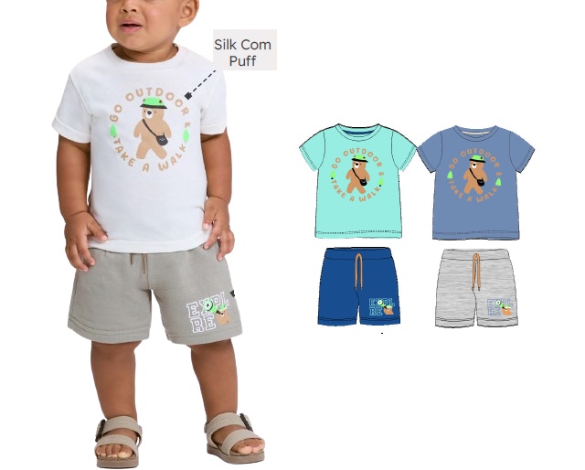 Conjunto Viston Bebe Masculino Manga Curta Malha