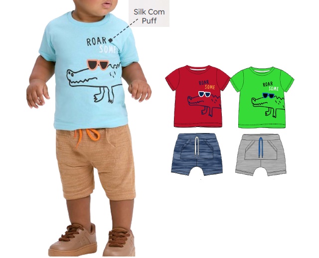 Conjunto Viston Bebe Masculino Manga Curta Malha