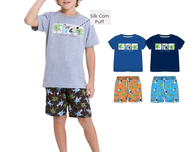 Conjunto Viston Infantil Masculino Manga Curta Malha