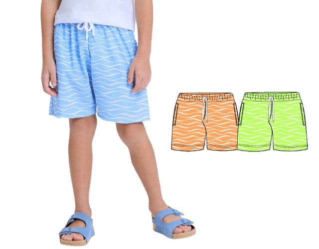 Bermuda Viston Infantil Masculina Tactel Sublimado 2bolsos