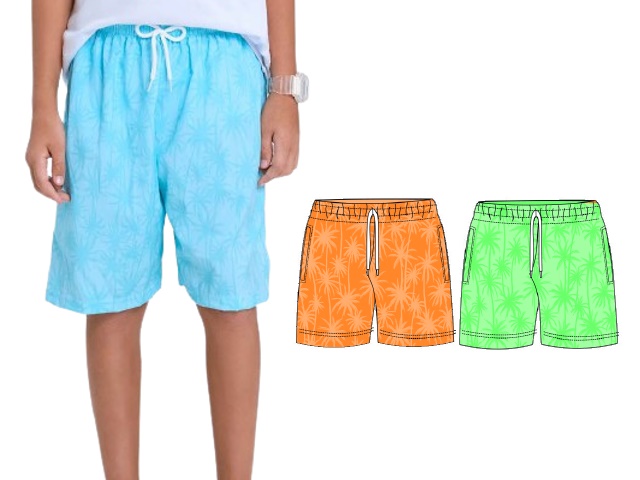 Bermuda Viston Juvenil Masculina Tactel Sublimado 2bolsos