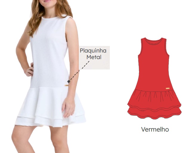 Vestido Viston Juvenil Regata Jacquard Trabalhado