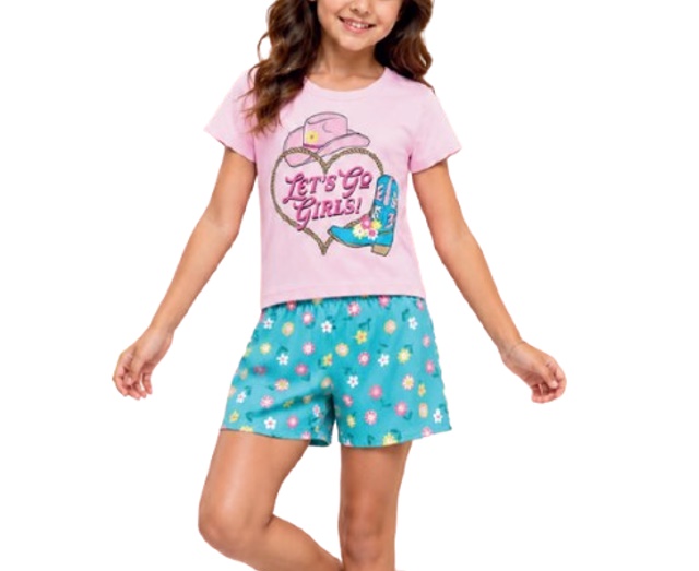 Conjunto Kappes Infantil Feminino Manga Curta Cotton Short