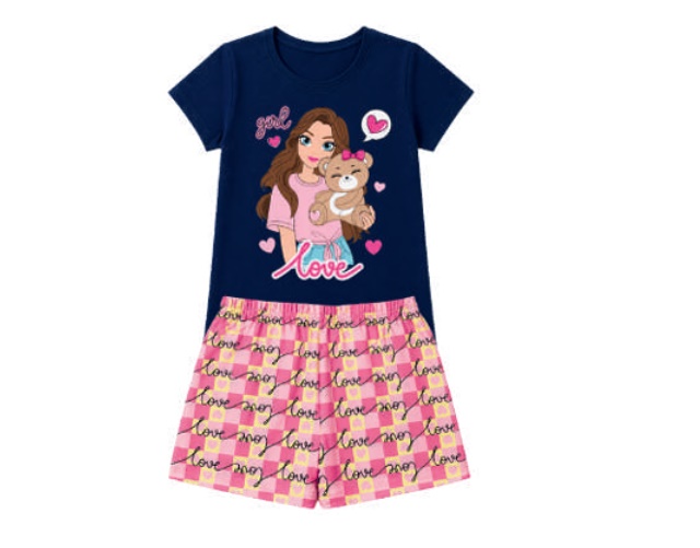 Conjunto Kappes Juvenil Feminino Manga Curta Cotton Short