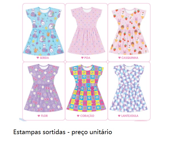 Vestido Kappes Primeiros Passos Manga Japonesa Liganete Estampado
