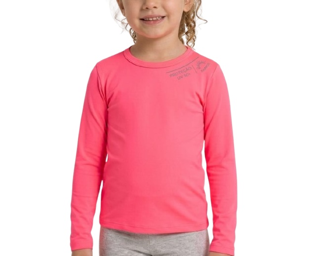 Blusa Kappes Infantil Feminina Manga Longa Proteção Uv 50+