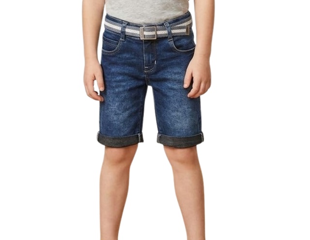 Bermuda Nacional Infantil Masculina Jeans Lycra Cinto