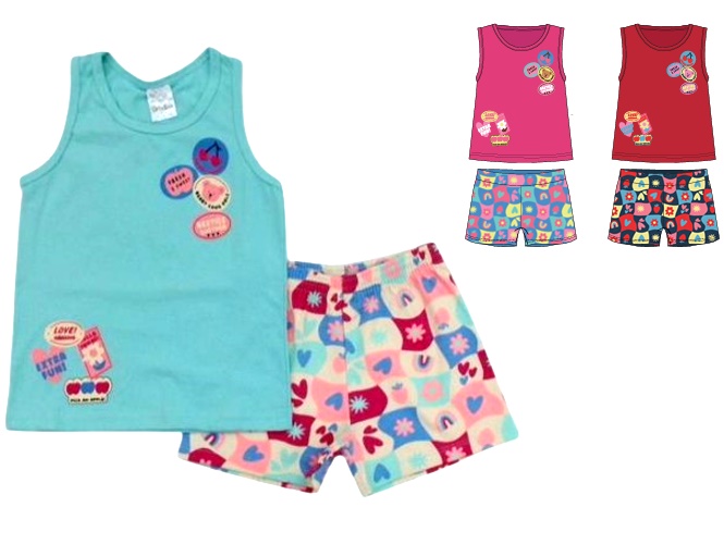 Conjunto Catolele Infantil Feminino Regata Cotton Short