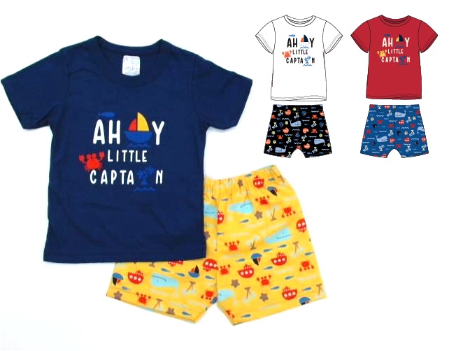 Conjunto Catolele Primeiros Passos Masculino Manga Curta Malha