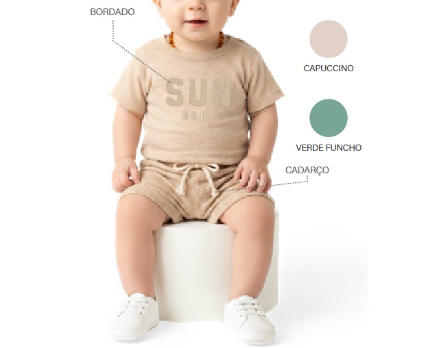 Conjunto Ralakids Bebe Masculino Manga Curta Malha