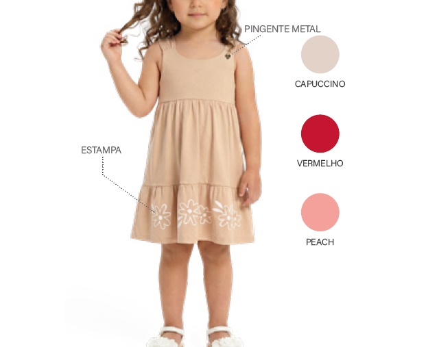 Vestido Ralakids Primeiros Passos Regata Cotton