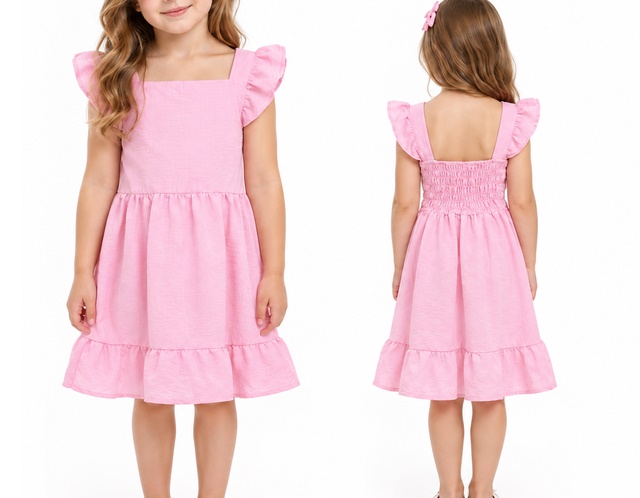 Vestido Lulian Infantil Manga Curta Duna Elastex Costas