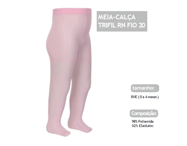 Meia-calça Trifil Recém-nascido Fio20 Rosa