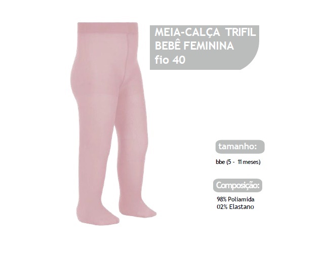 Meia-calça Trifil Bebe Fio40 Rosa