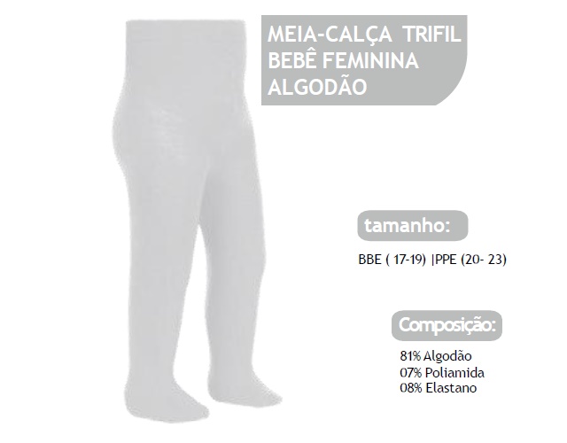 Meia-calça Trifil Bebe Algodão Branca