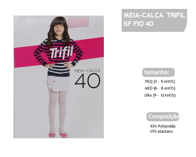 Meia-calça Trifil Infantil Fio40 Rosa