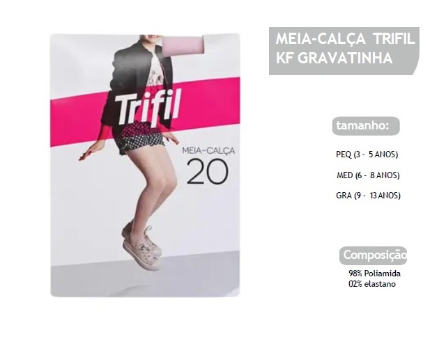 Meia-calça Trifil Infantil Gravatinha Fio20 Rosa