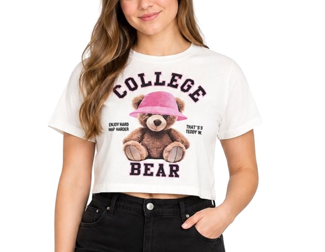 Blusa Julymarie Juvenil Feminina Manga Curta Viscolycra Cropped