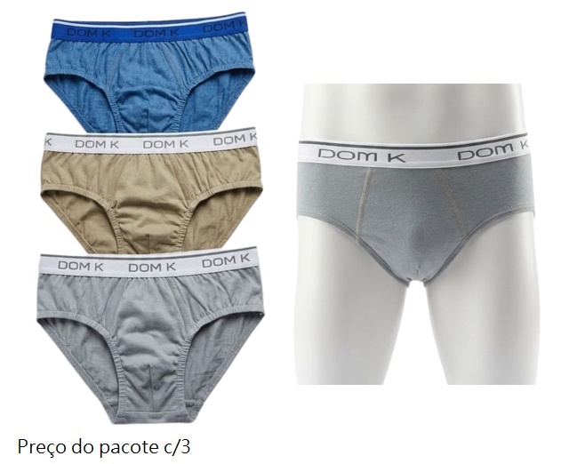 Cueca Domk Adulto Masculina Algodão Elástico Personalizado(c/3)