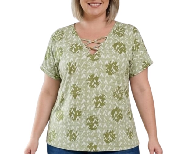 Blusa Vestbem Adulto Extra Grande Feminina Manga Curta Liganete Estampada