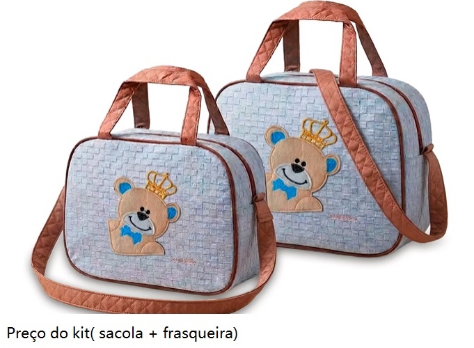 Kit-sacola Mavebaby Bebe Unissex Pvc Bordado 2pçs