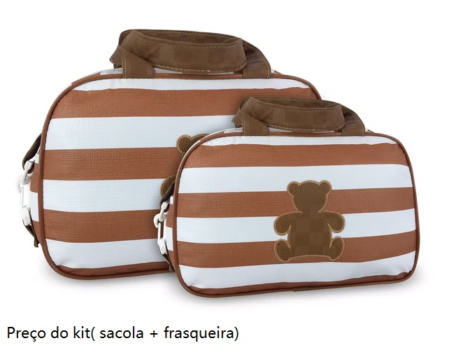 Kit-sacola Mavebaby Bebe Unissex Pvc Bordado 2pçs