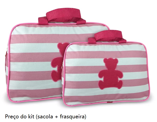 Kit-sacola Mavebaby Bebe Unissex Pvc Bordado 2pçs