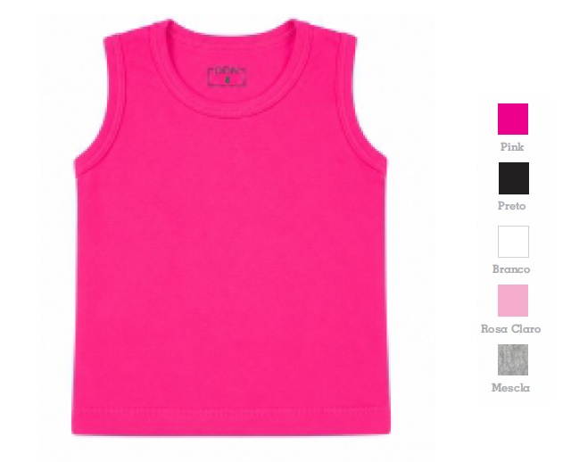 Blusa Ddn Infantil Feminina Regata Cotton