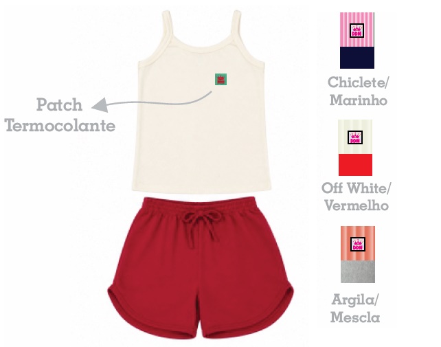 Conjunto Ddn Juvenil Feminino Alça Ribana Canelada Short