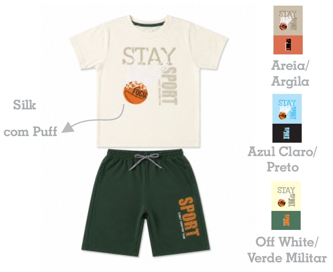 Conjunto Ddn Infantil Masculino Manga Curta Malha
