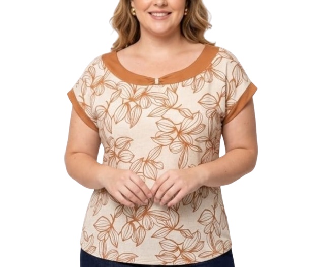 Blusa 7linhas Adulto Extra Grande Feminina Manga Japonesa Viscolycra Estampada