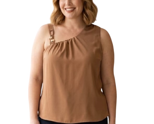 Blusa Vestbem Adulto Extra Grande Feminina Regata Chifon