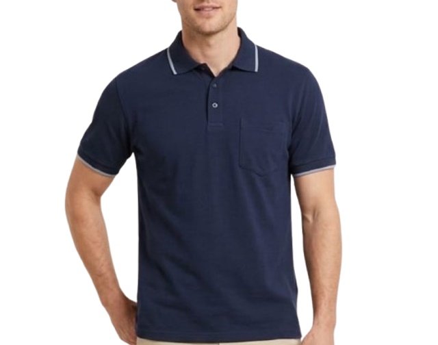 Polo Tsg Adulto Masculino Manga Curta Malha Bolso