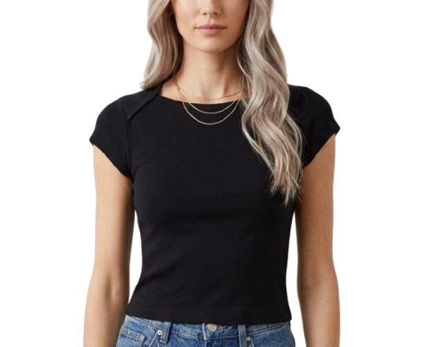 Blusa Juventude Adulto Feminina Manga Curta Cotton Cropped