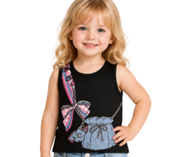 Blusa Lookinhos Primeiros Passos Feminina Regata Cotton