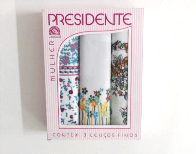 Lenço Presid Fem Alg Est 30x30cm (cx C/3)