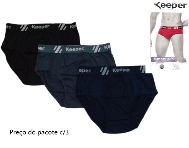 Cueca Keeper Adulto Algodão Elástico Personalizado (c/3)