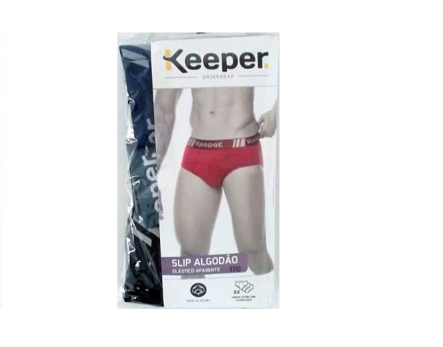 Cueca Keeper Adulto Algodão Elástico Personalizado (c/3)