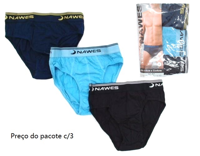 Cueca Nawes Adulto Algodão Elástico Personalizado (c/3)