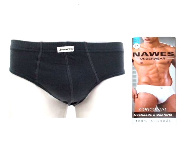 Cueca Nawes Adulto Algodão Lisa (c/3)