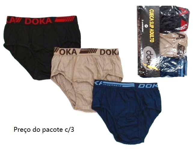 Cueca Doka Adulto Algodão Elástico Personalizado (c/3)