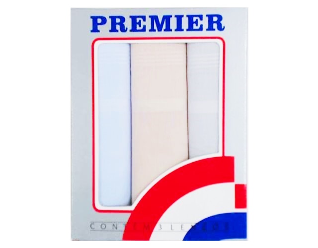 Lenço Premier Masc Alg 39x39cm Prata (cx C/3)